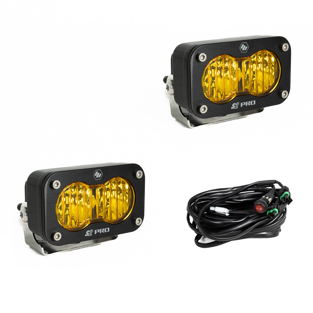 Baja Designs S2 Pro Black LED Auxiliary Light Pod Pair- Universal