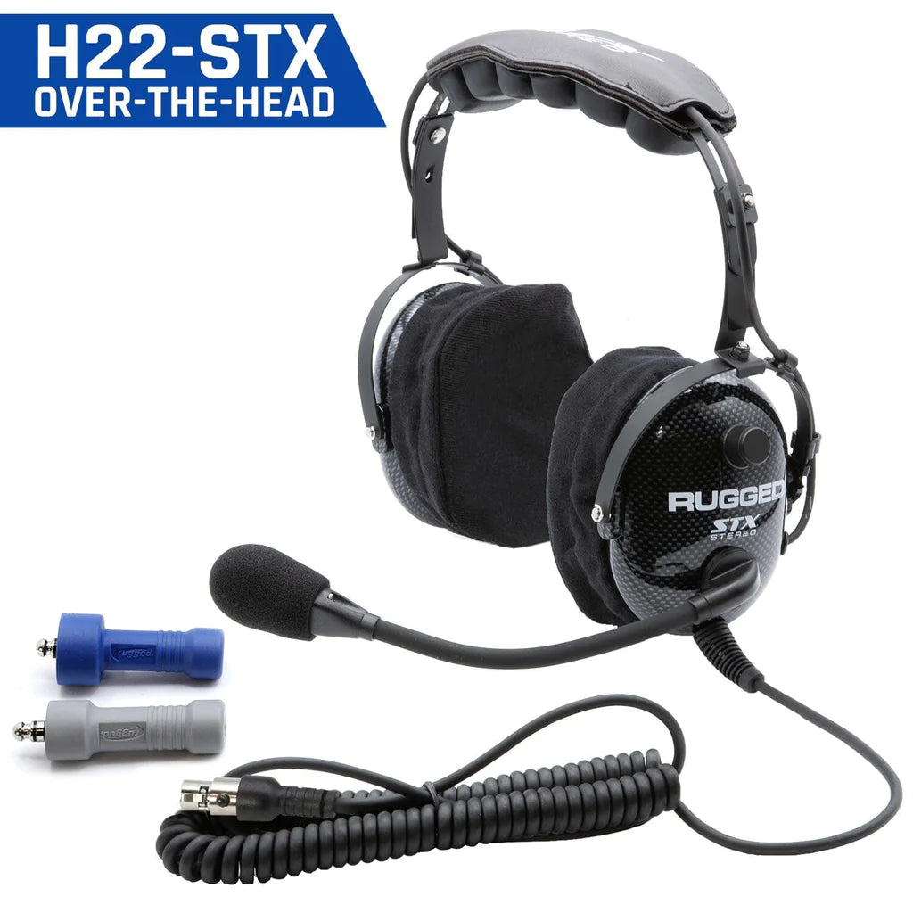 Rugged Radios H22/H42-STX Headset for 2-Way Radios - Black Carbon Fiber